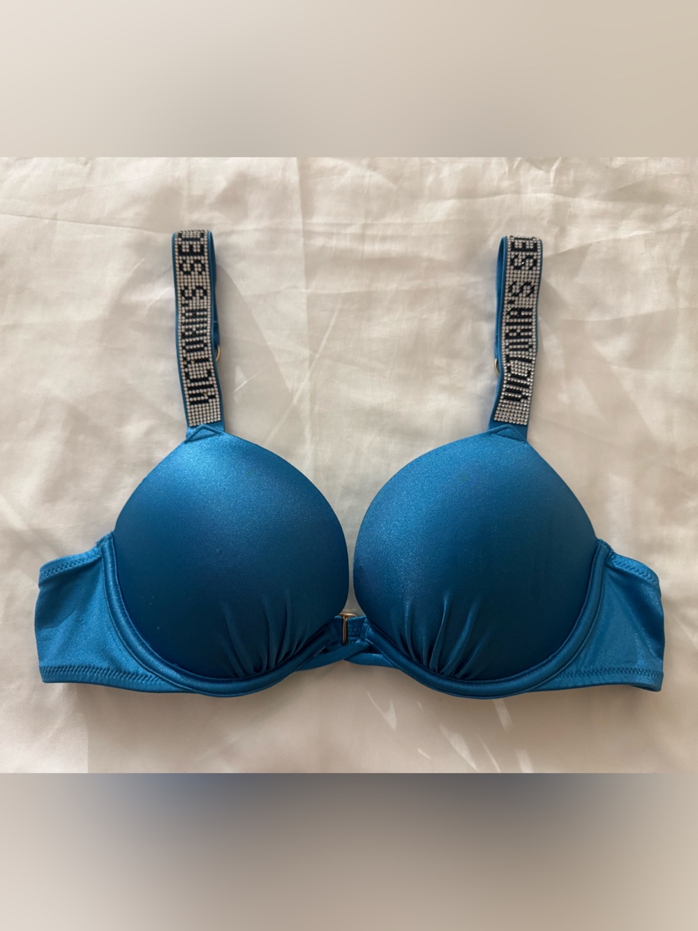 Victoria's Secret Shimmer Teal-Blue Push-Up Bra